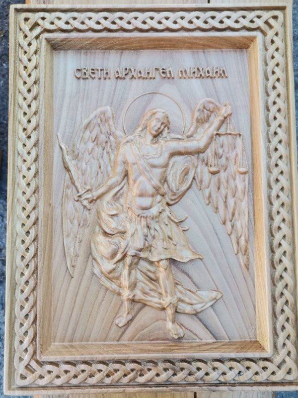 arhangel mihajlo ikona duborez u drvetu