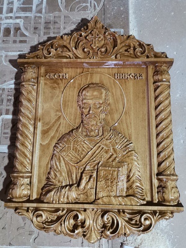 Ikona svetog Nikole u duborezu